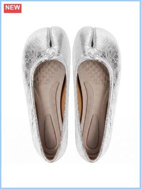 Tabi Ballet Flats Split Toe Wide Width Leather Women's Comfort Shoes